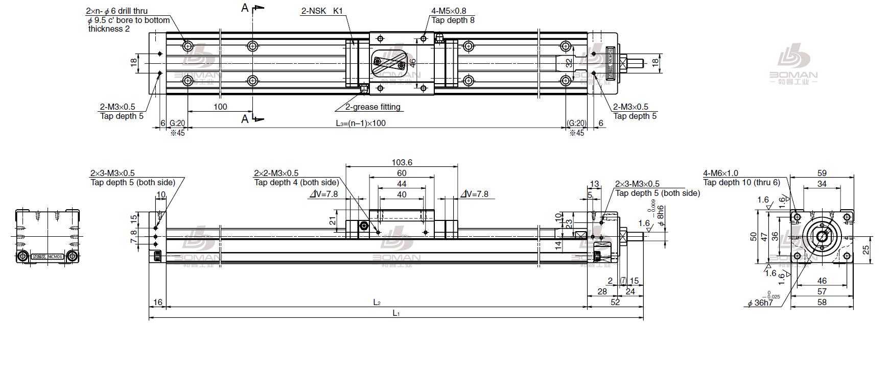 NSK MCM06060H05K00-MCM导轨引动器