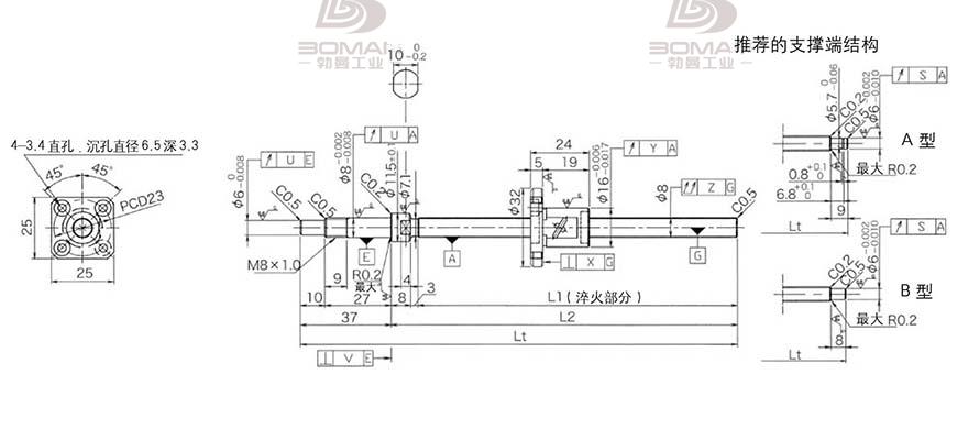 KURODA GP081FDS-AAFR-0250B-C3F 日本黑田滚珠丝杠型号规格