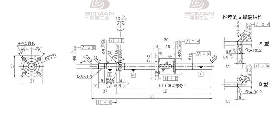 KURODA GP1002DS-EAFR-0210B-C3F 黑田精工丝杆选型
